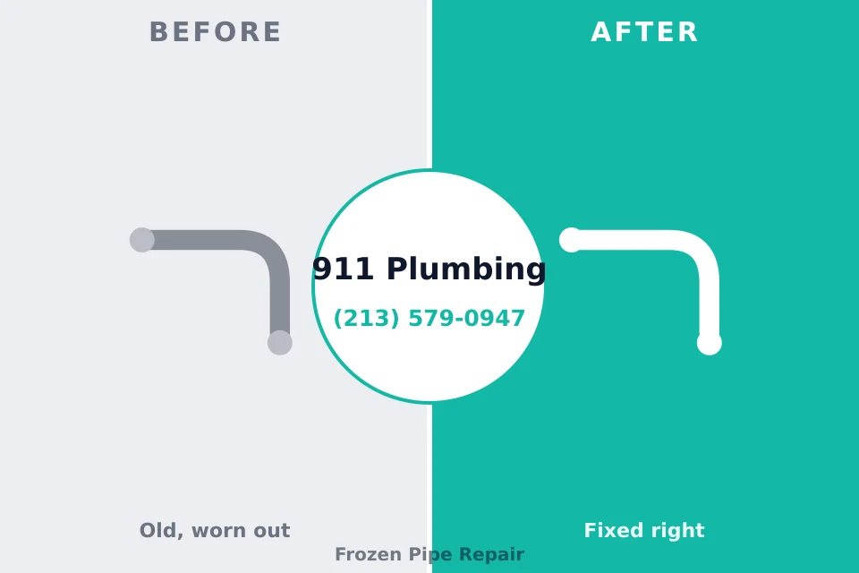 Before and after: plumbing repair Florham Park, NJ